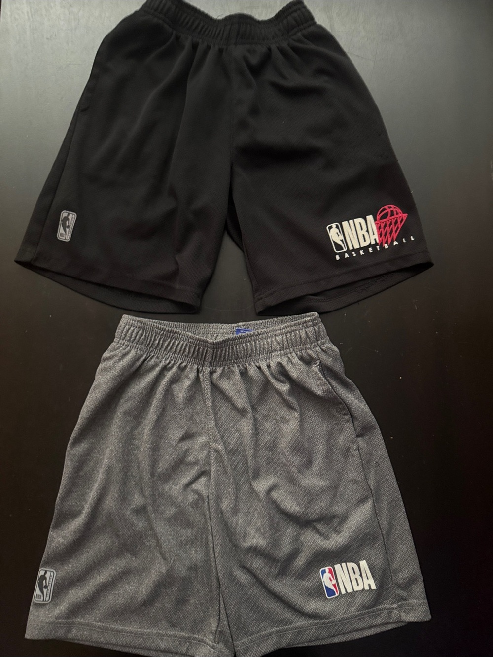 NBA Kids Athletic Shorts in Black and Gray